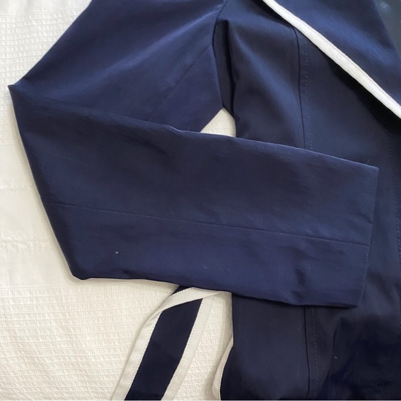 BANANA REPUBLIC NAVY WHITE BUTTON FRONT BELTED TRENCH  COAT - XS - Picture 11 of 15